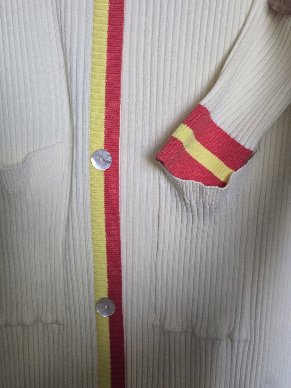 Current Air Anthropologie NWT Ribbed Maxi Cardigan Dress XL Candy Corn Trim